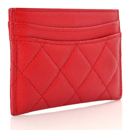 Chanel Caviar Quilted Card Holder Red 3 of 13