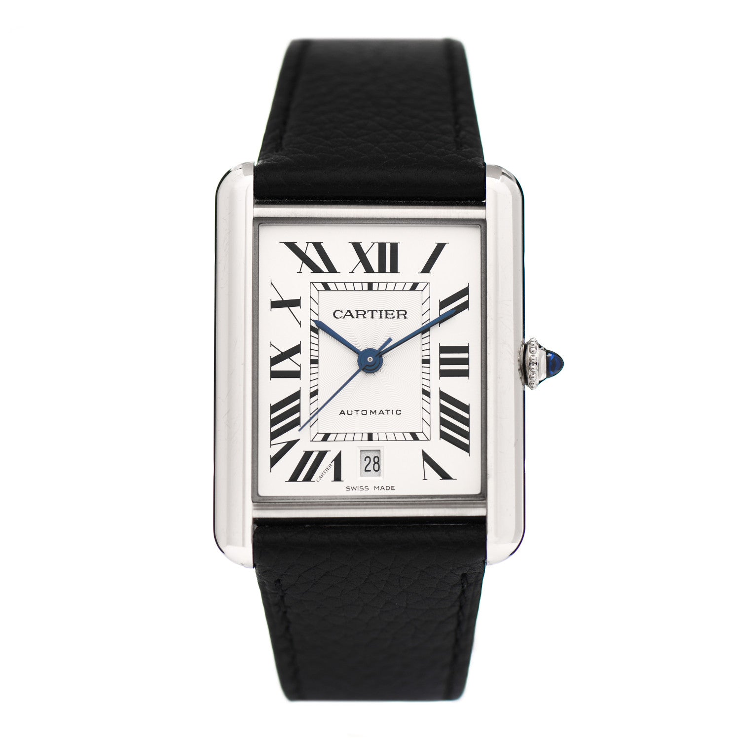 Cartier Stainless Steel Calfskin 31mm Tank Solo Automatic Watch 1 of 4