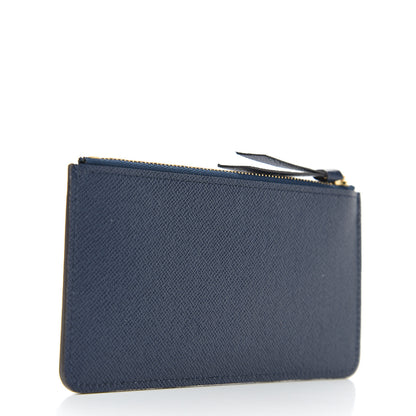 Louis Vuitton Calfskin Jeanne Wallet Zippered Insert Dark Blue 2 of 5