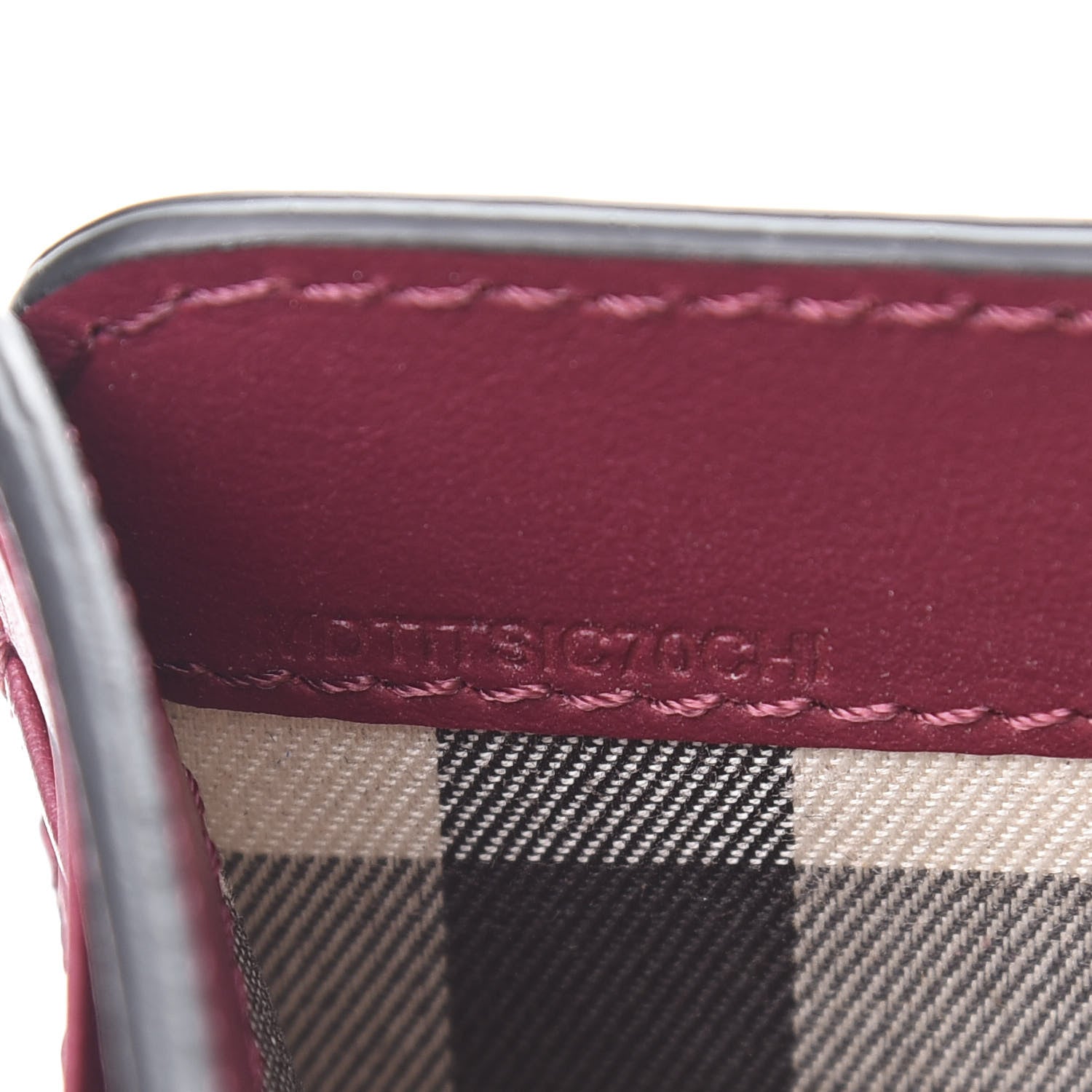 Burberry Grainy Calfskin Folding Wallet Burgundy 9 of 9