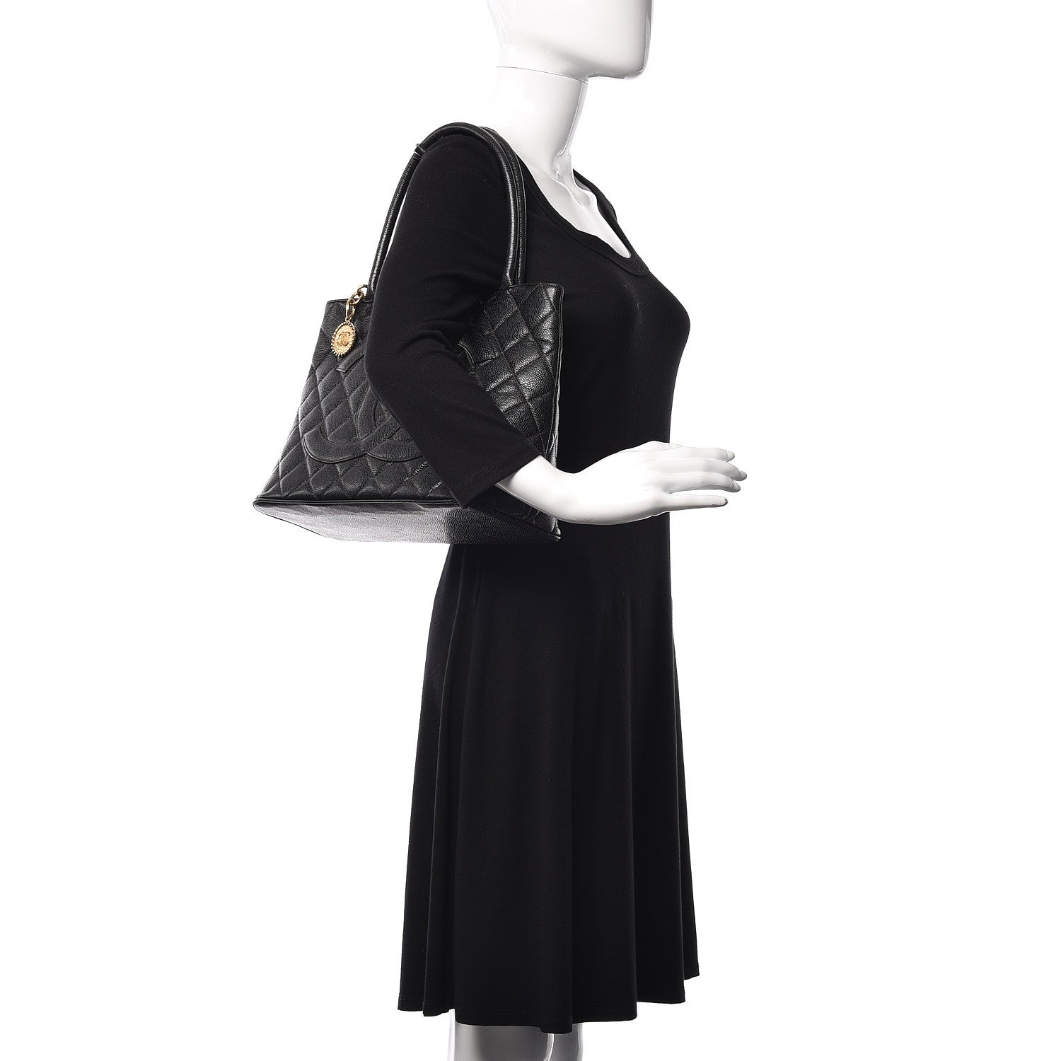 Chanel Caviar Quilted Medallion Tote Black 2 of 20