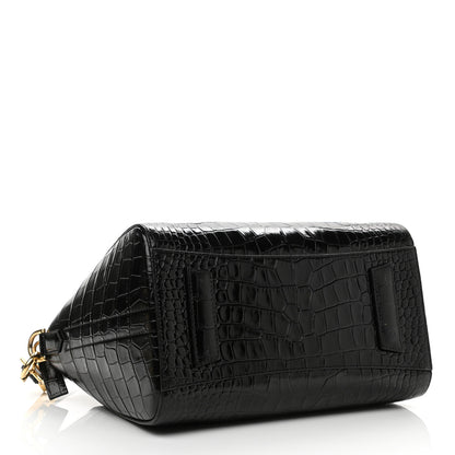 Givenchy Calfskin Crocodile Embossed Small Antigona Black 4 of 11