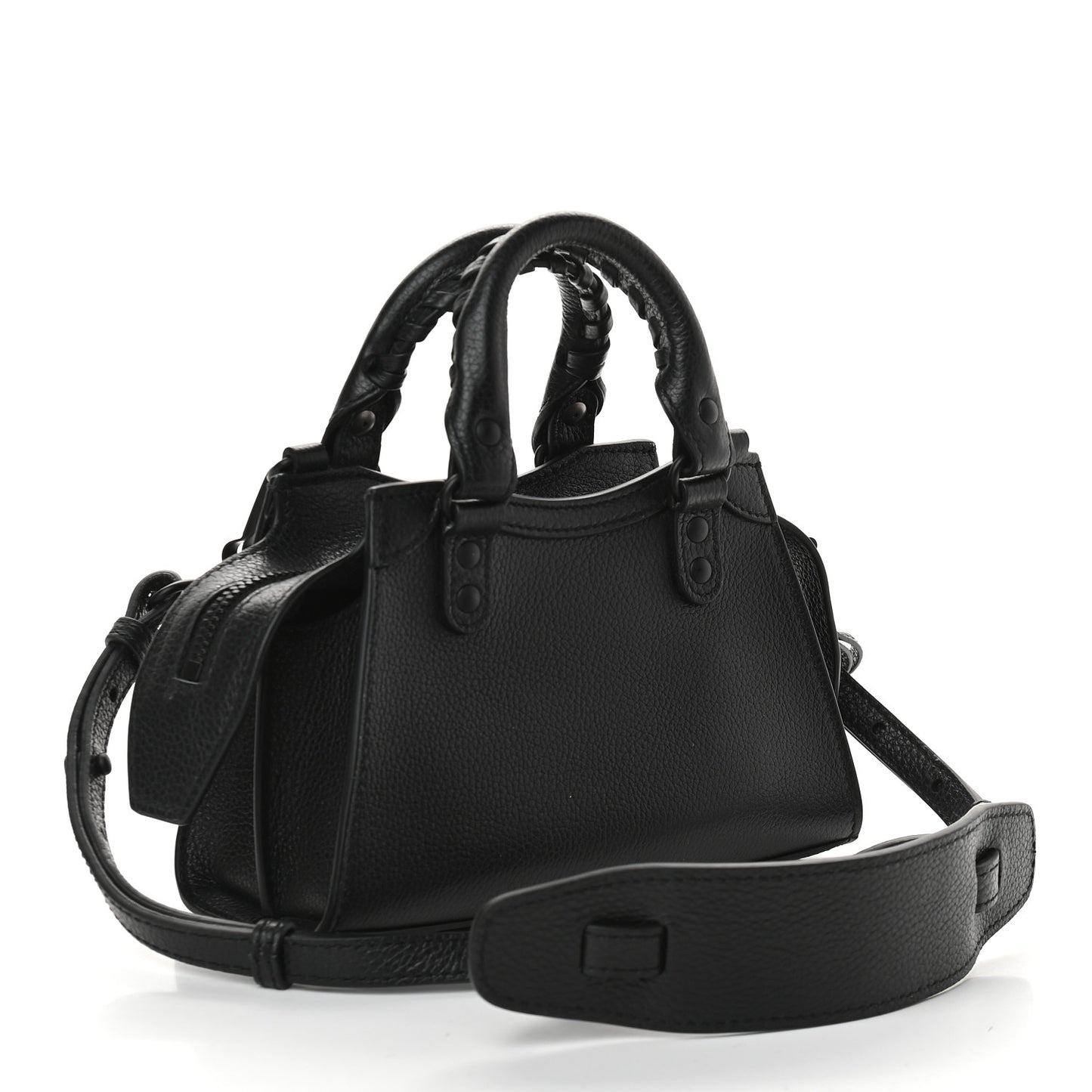Grained Calfskin Neo Classic Black Hardware Nano City Crossbody Black