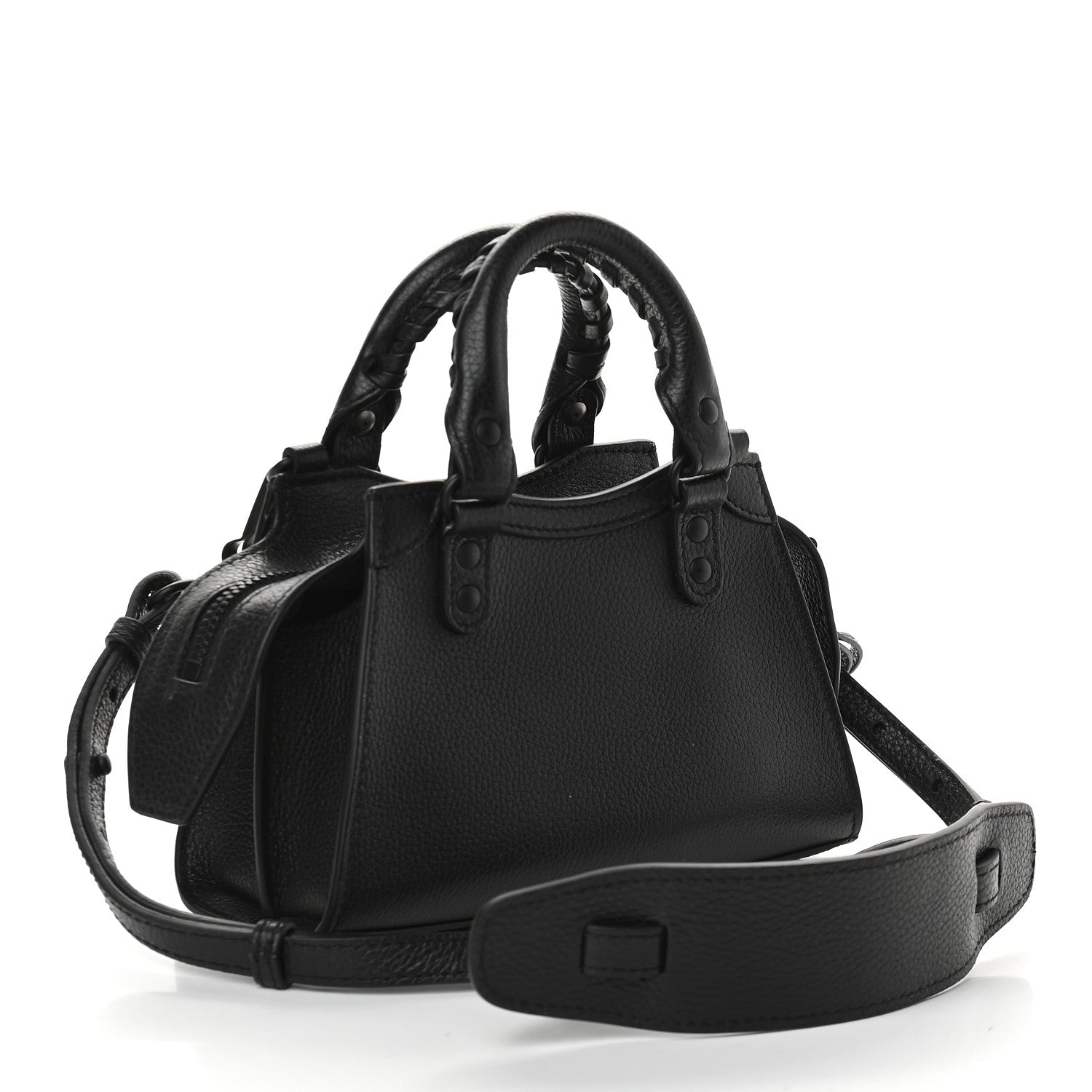 Balenciaga Grained Calfskin Neo Classic Black Hardware Nano City Crossbody Black 2 of 8