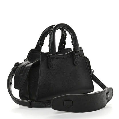 Balenciaga Grained Calfskin Neo Classic Black Hardware Nano City Crossbody Black 2 of 8