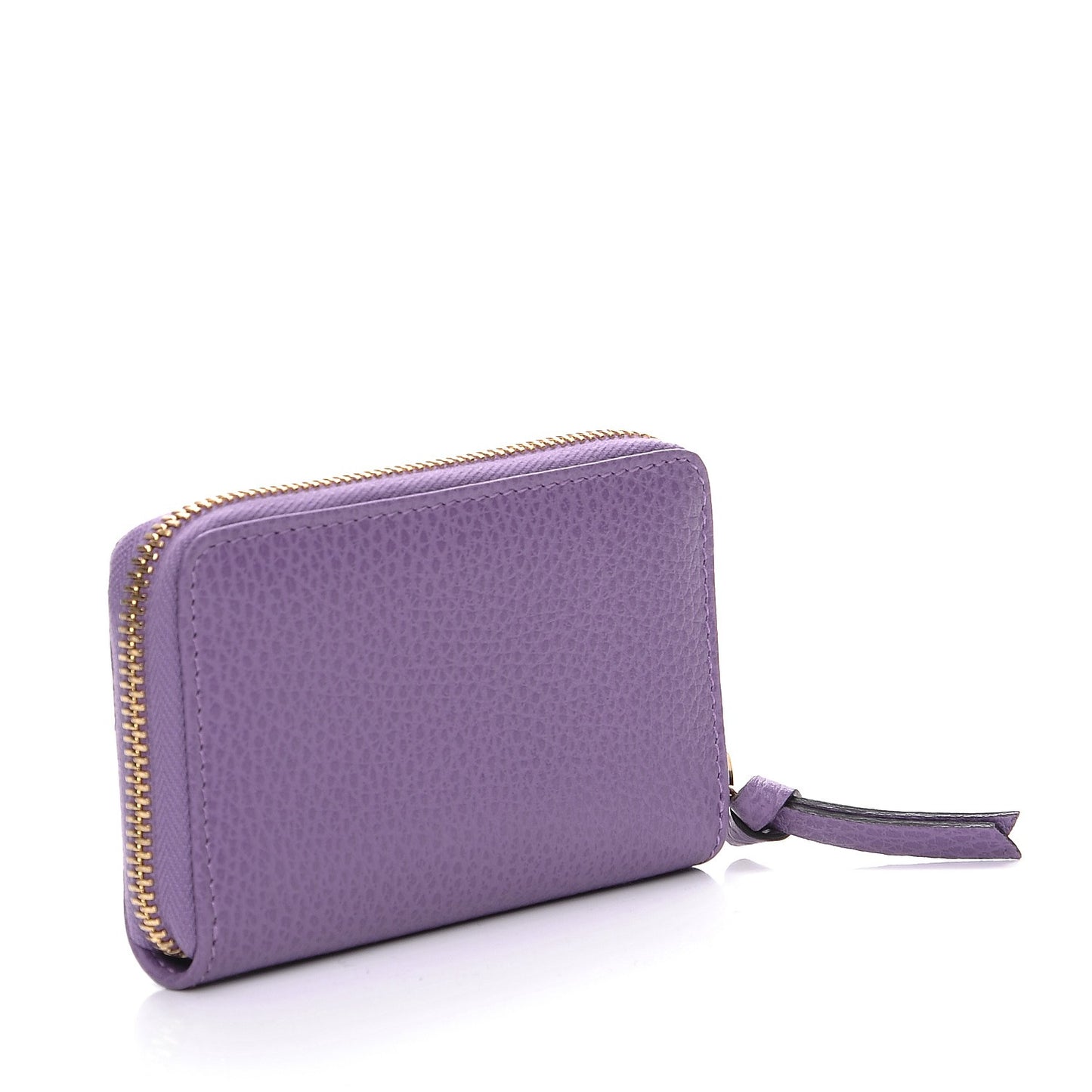 Dollar Calfskin Swing Zip Around Card Case Lavender