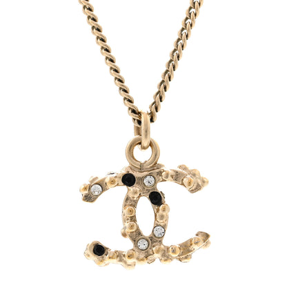 Chanel Crystal Beaded CC Necklace Gold Black 4 of 5