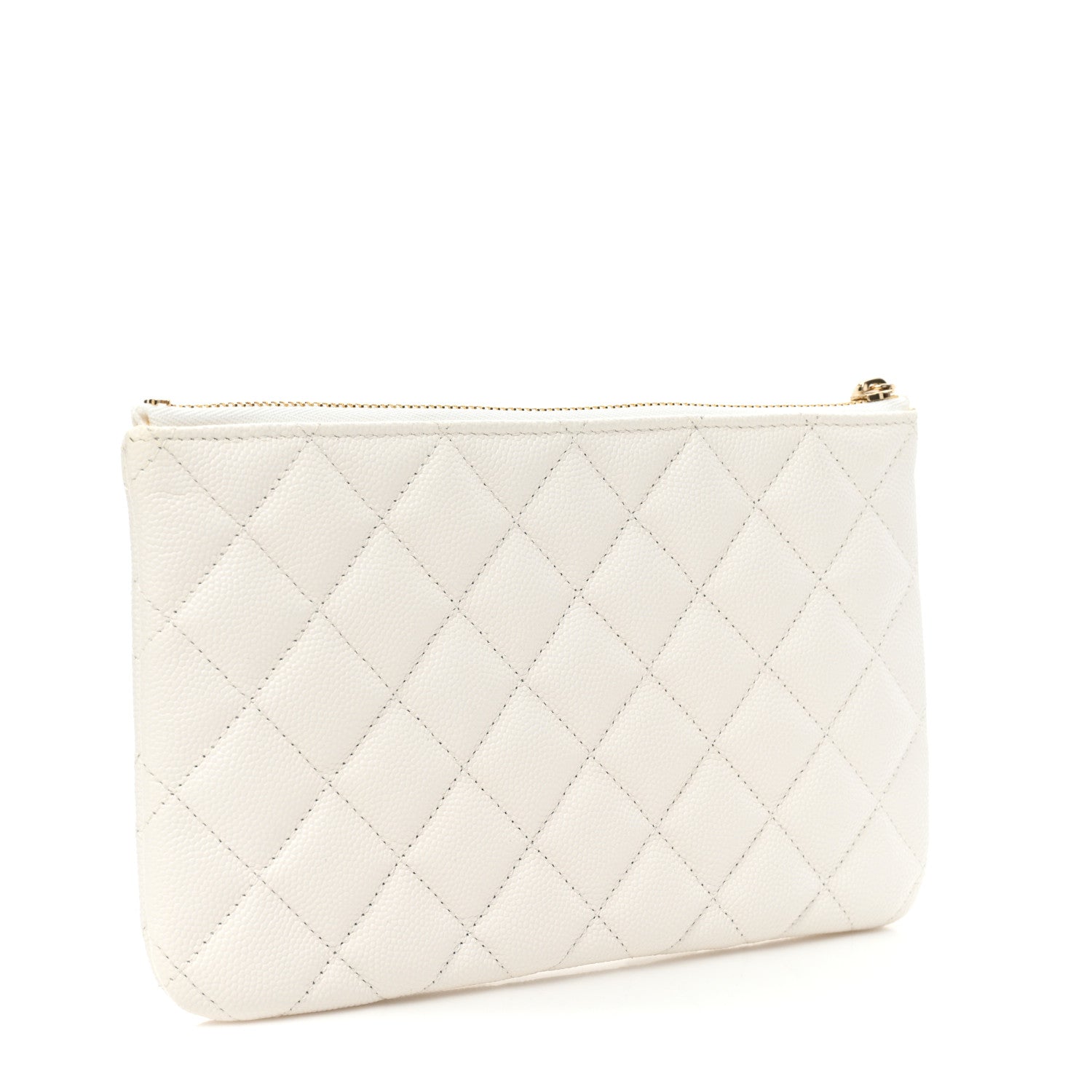 Chanel Caviar Quilted Cosmetic Case White 3 of 10
