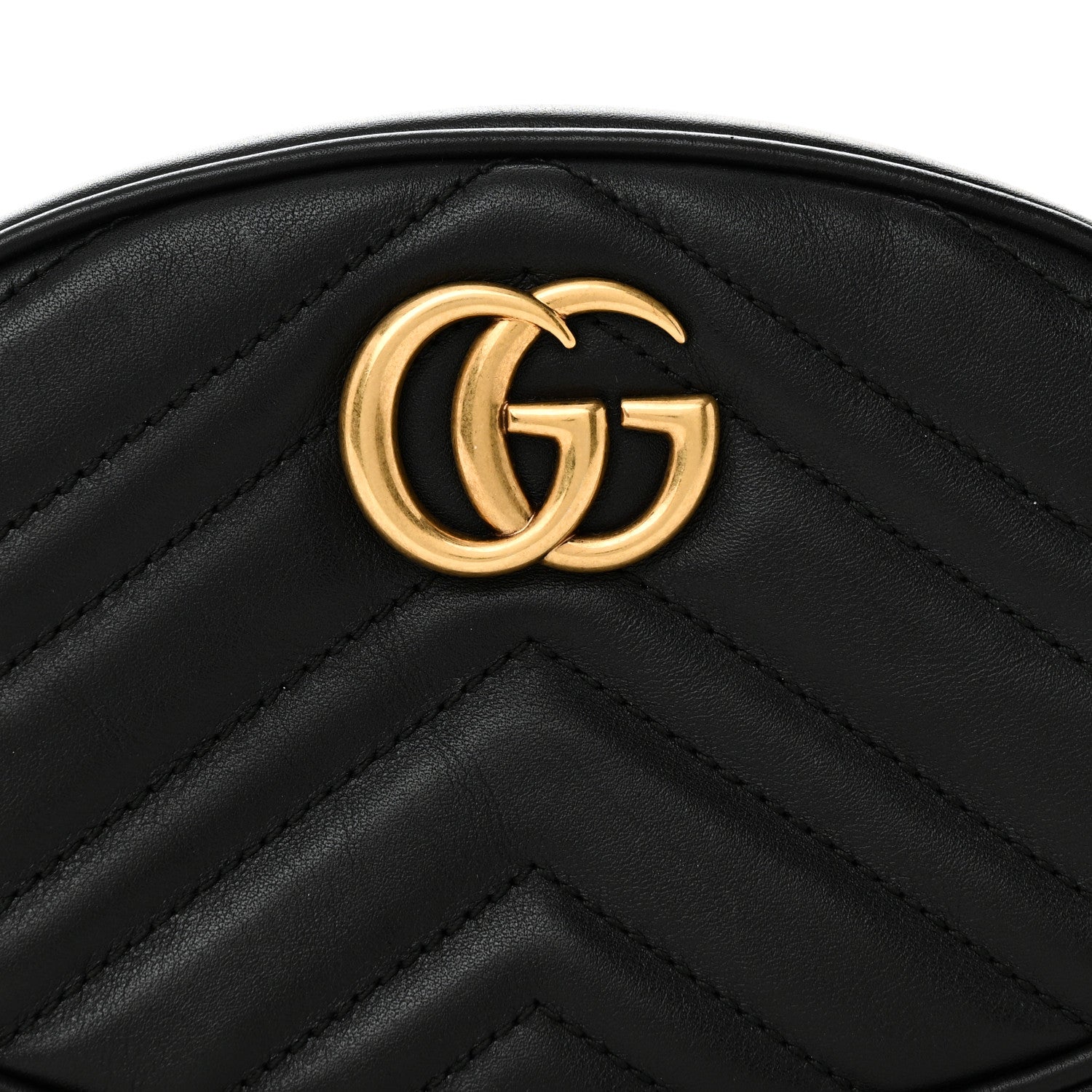 Gucci Calfskin Matelasse GG Marmont Belt Bag 85 34 Black 8 of 11