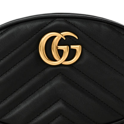 Gucci Calfskin Matelasse GG Marmont Belt Bag 85 34 Black 8 of 11