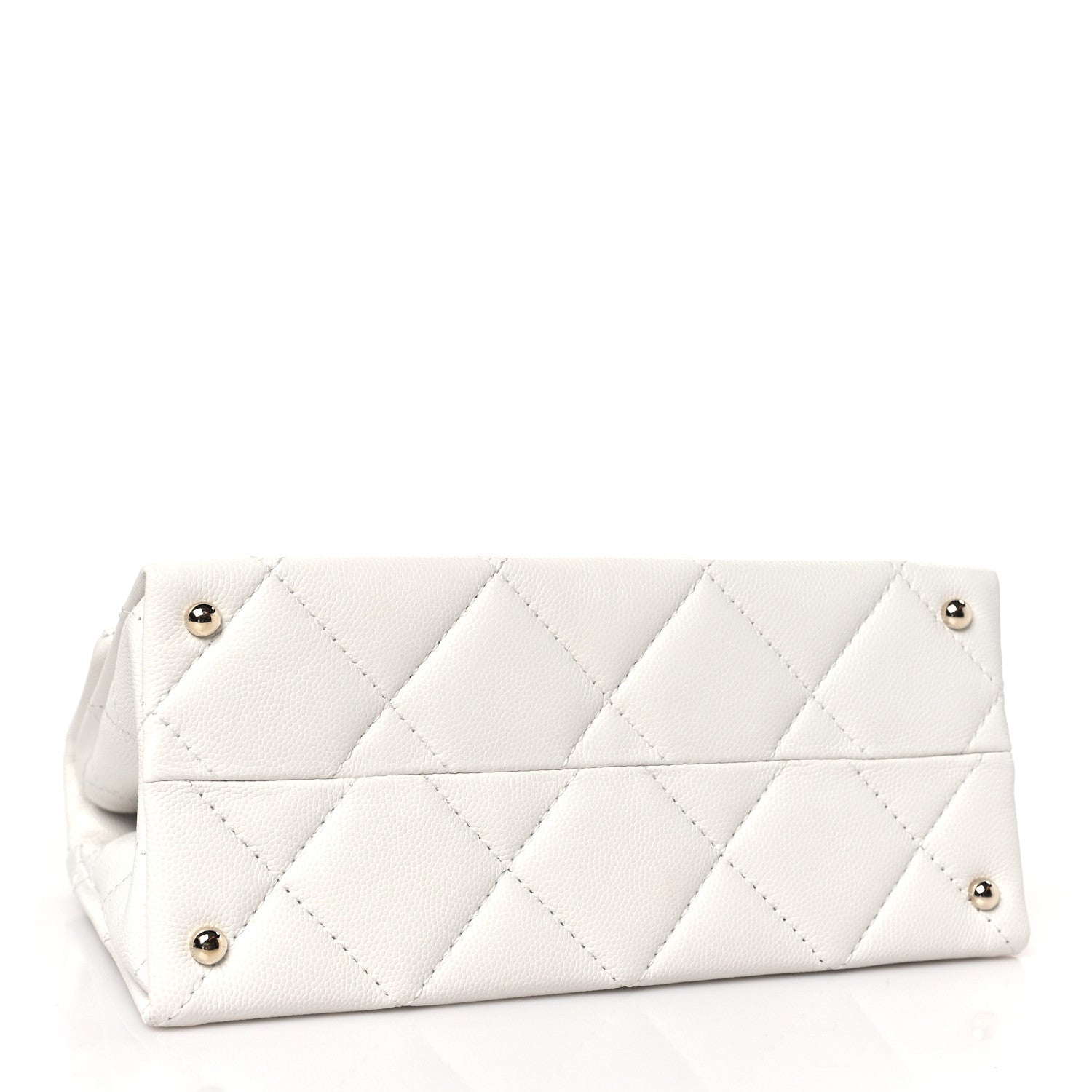 Chanel Caviar Quilted Mini Retro Twist Top Handle Flap White 4 of 10