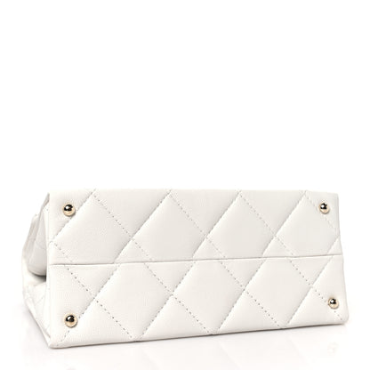 Chanel Caviar Quilted Mini Retro Twist Top Handle Flap White 4 of 10