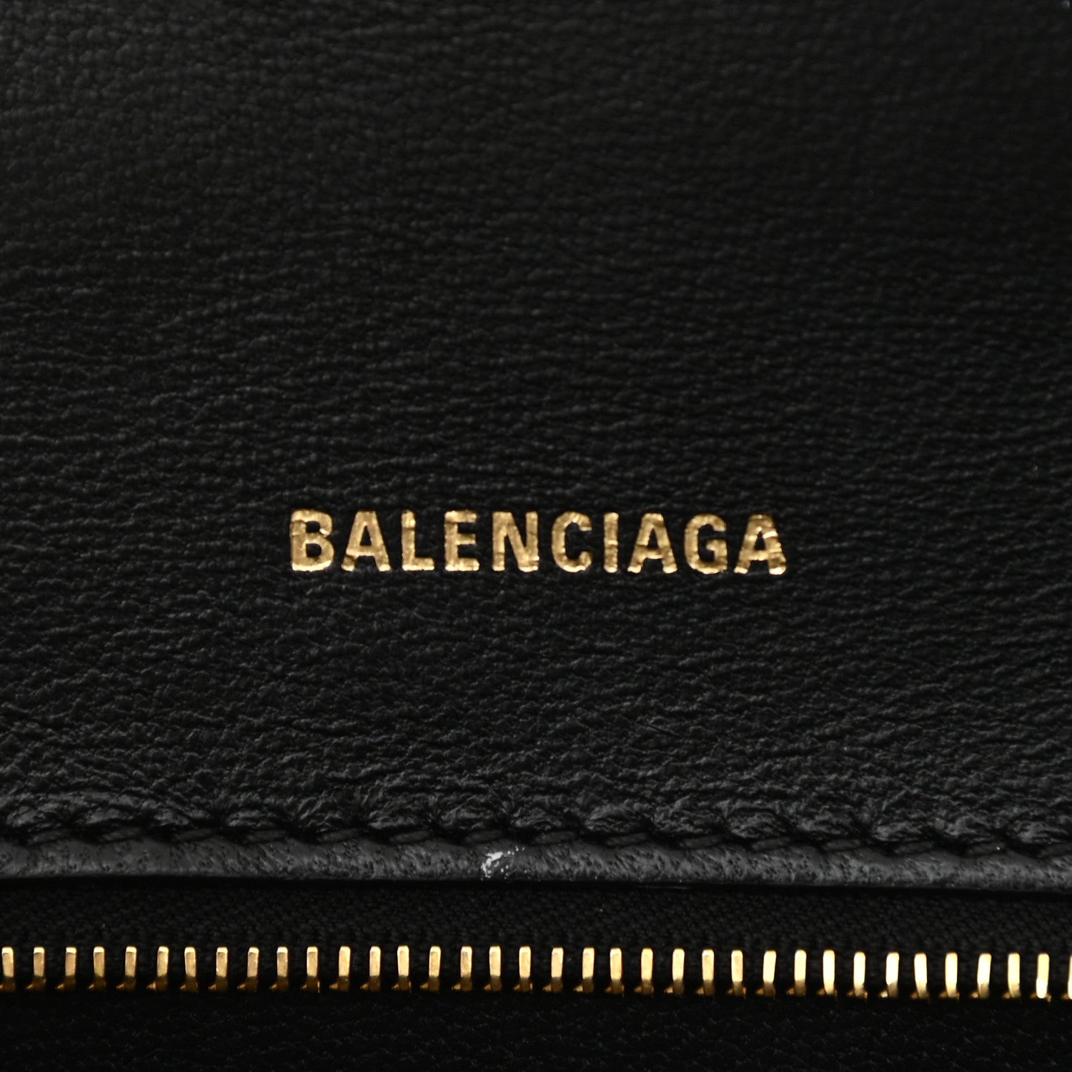 Balenciaga Shiny Box Calfskin Small Hourglass Top Handle Bag Black 6 of 12