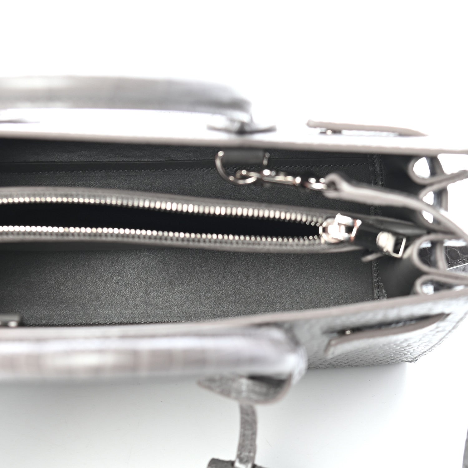 Saint Laurent Calfskin Crocodile Embossed Baby Sac De Jour Fog 5 of 10