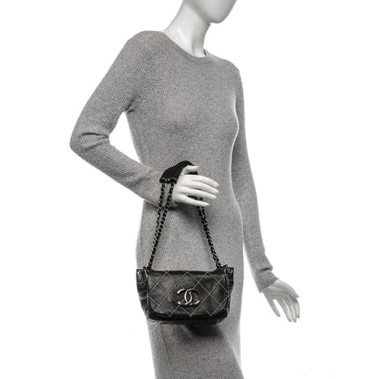 Chanel Lambskin Small Contrast Stitch Surpique Accordion Flap Black 2 of 7