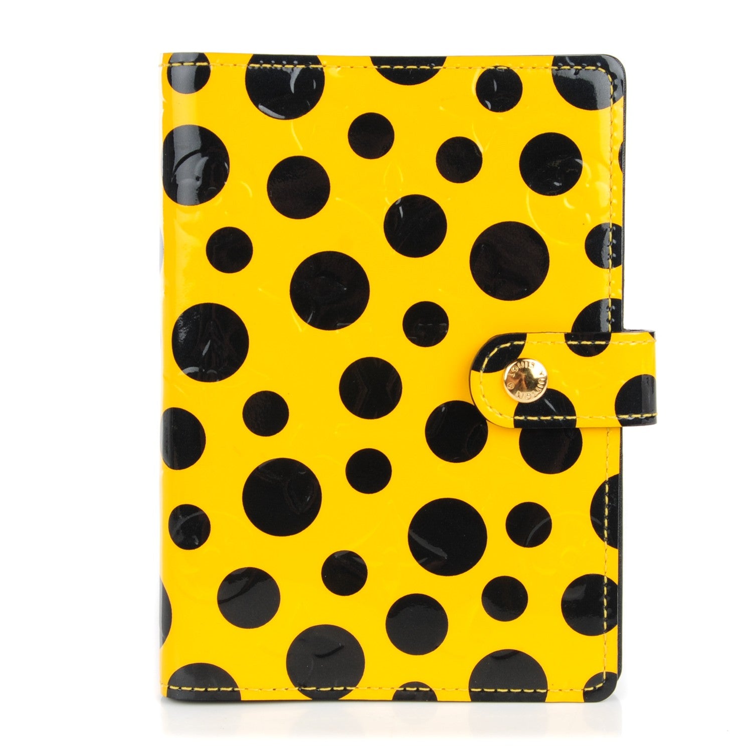 Louis Vuitton Vernis Kusama Infinity Dots Small Ring Agenda Cover Yellow 1 of 10