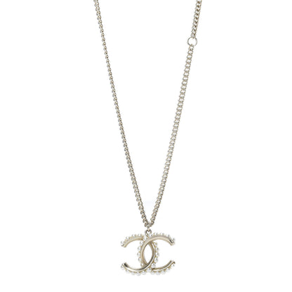 Chanel Pearl Twisted CC Pendant Necklace Gold 1 of 5