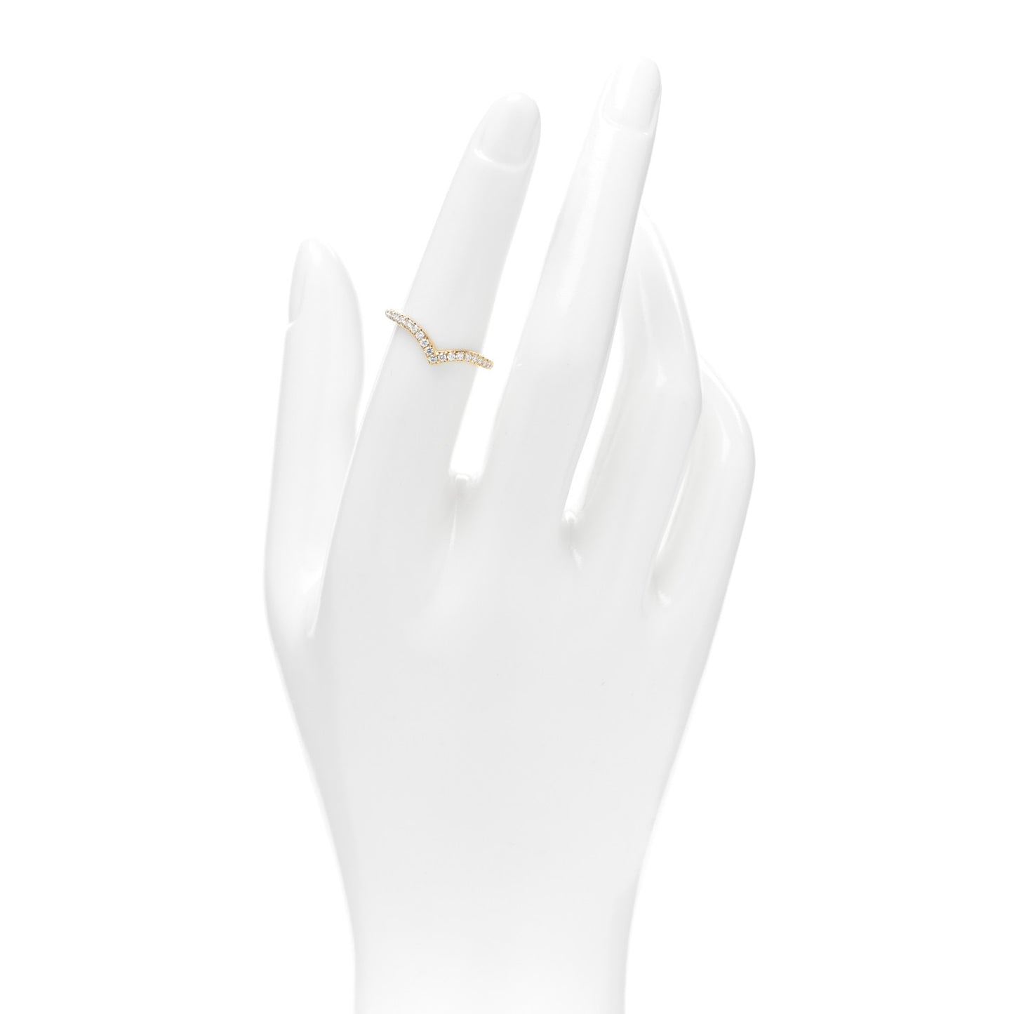 18K Yellow Gold Diamond Soleste V Band Ring 52/6