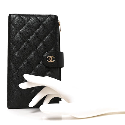 Chanel Caviar Quilted Long Zipped Wallet Black 2 of 8