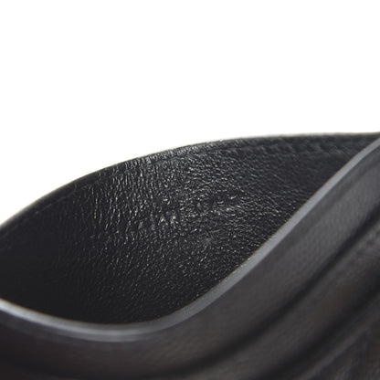 Saint Laurent Grain De Poudre Matelasse Chevron Monogram Credit Card Case Black 7 of 9