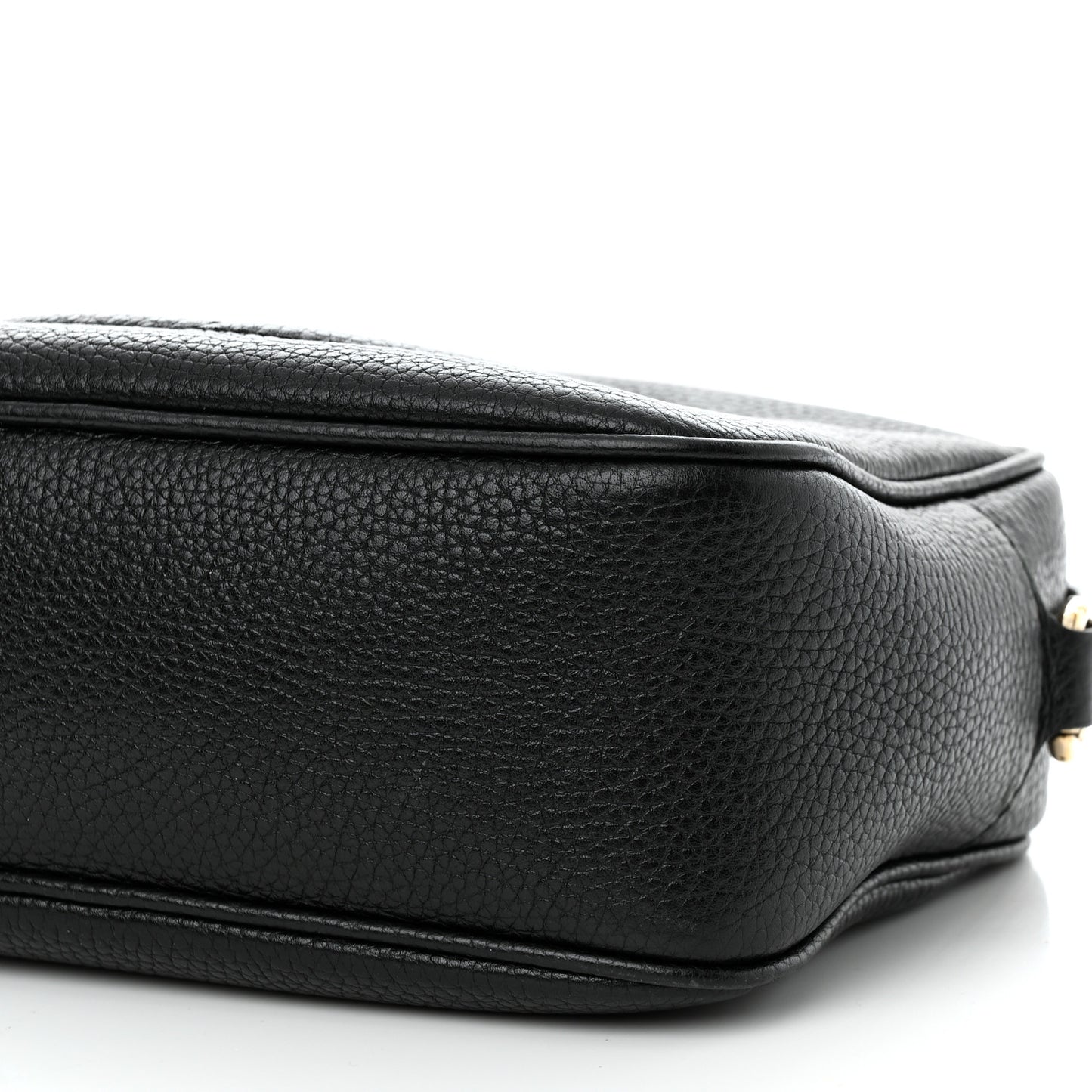 Pebbled Calfskin Small Soho Disco Bag Black