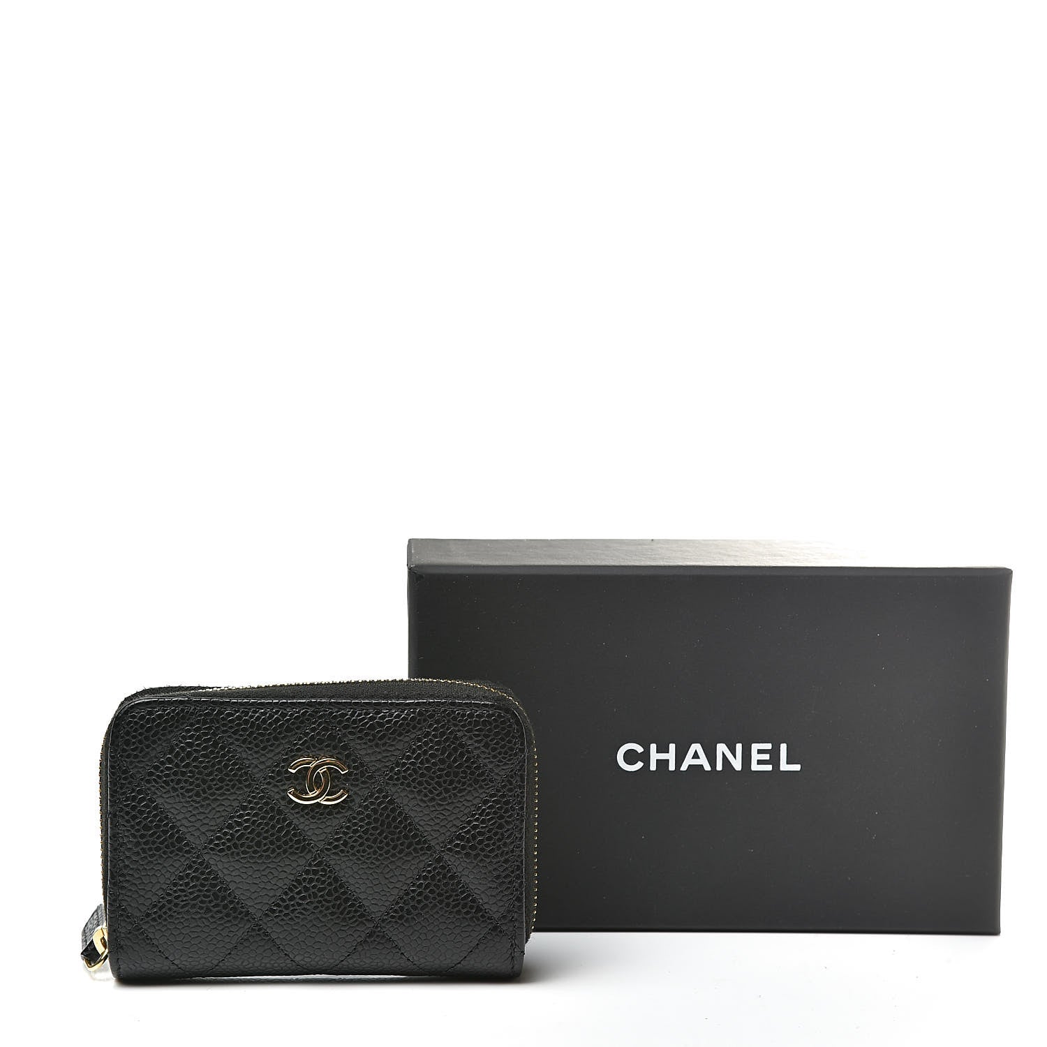 Chanel Caviar Quilted Zip Coin Purse Black 8 of 8
