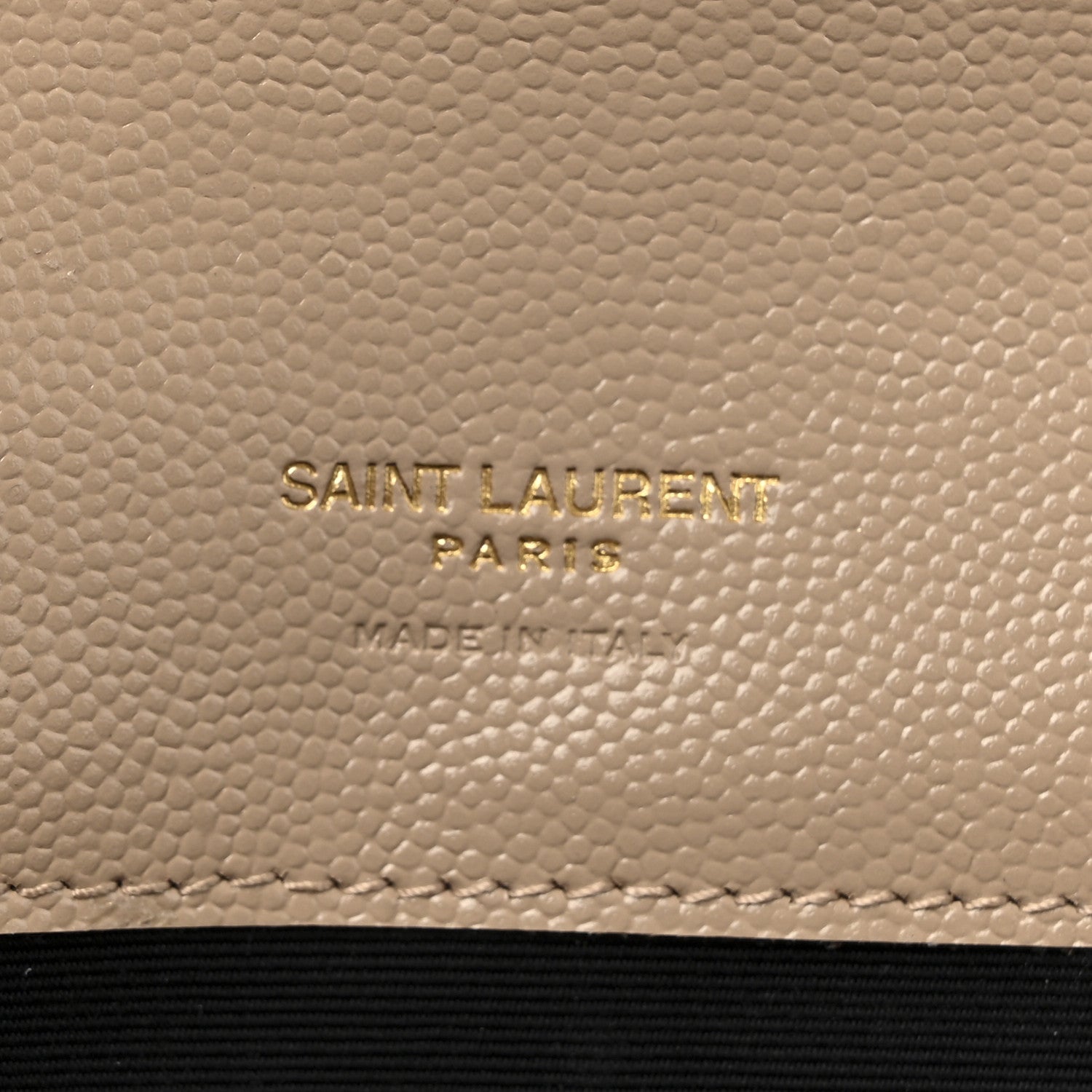 Saint Laurent Grain De Poudre Textured Mixed Matelasse Triquilt Monogram Clutch Dark Beige 7 of 7