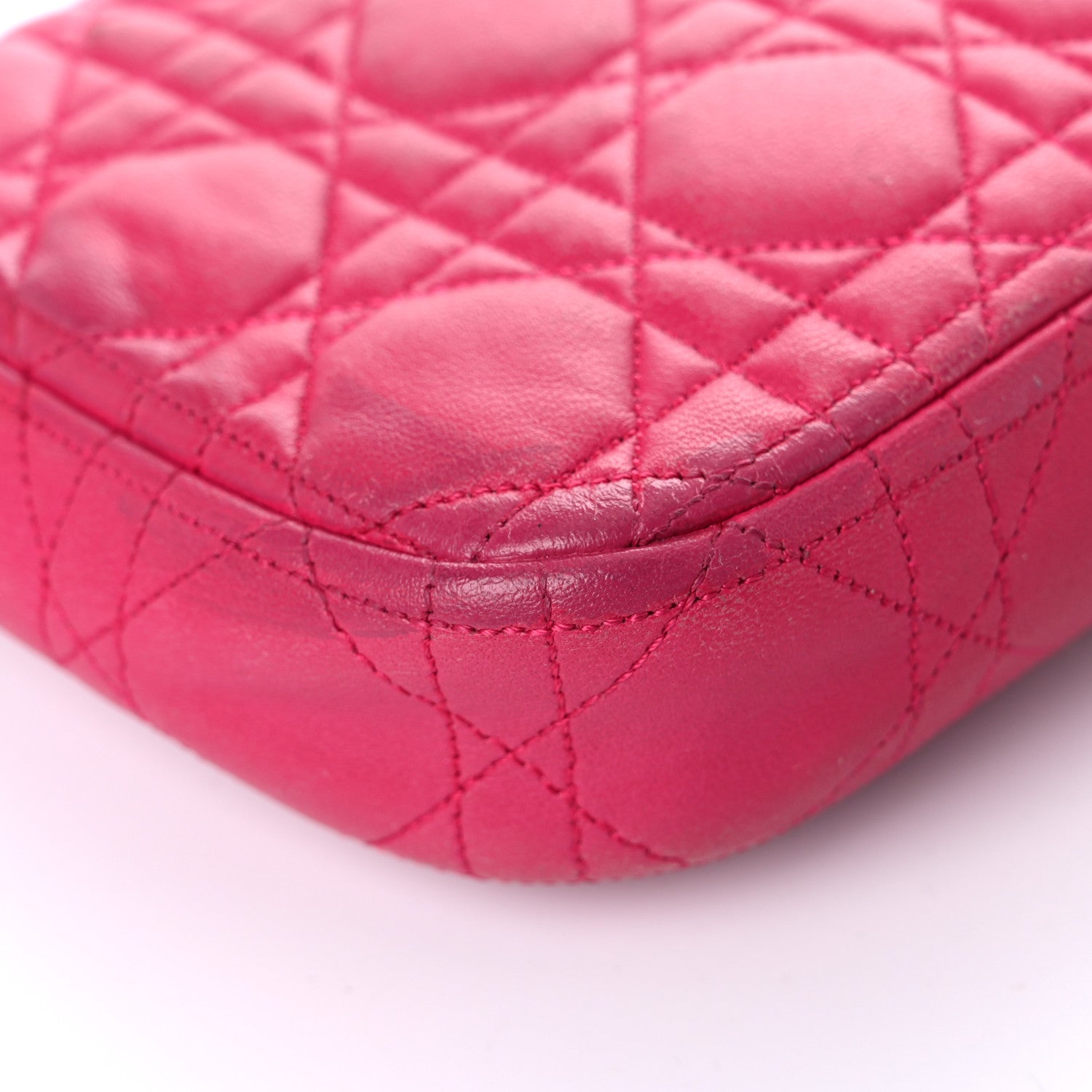 Christian Dior Lambskin Cannage Miss Dior Promenade Pouch Fuchsia 10 of 24
