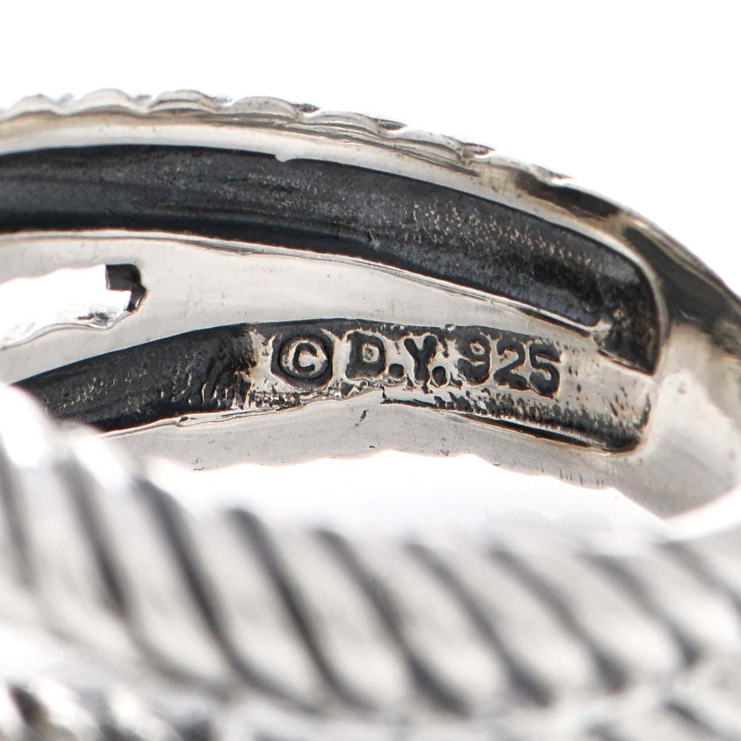 David Yurman Sterling Silver Diamond Black Onyx 11mm Albion Ring 54 6.75 4 of 4