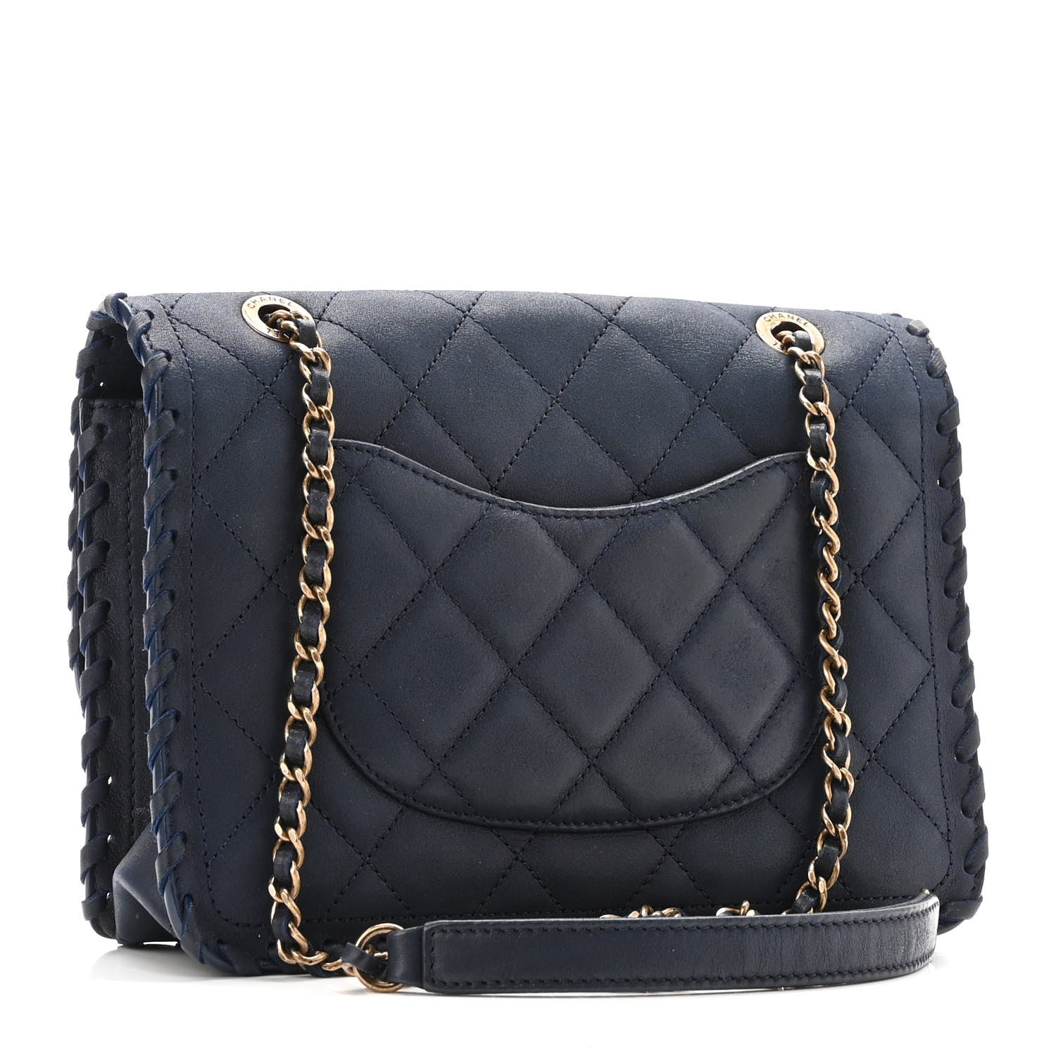 Chanel Iridescent Calfskin Small Happy Stitch Flap Navy 3 of 9