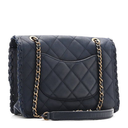 Chanel Iridescent Calfskin Small Happy Stitch Flap Navy 3 of 9