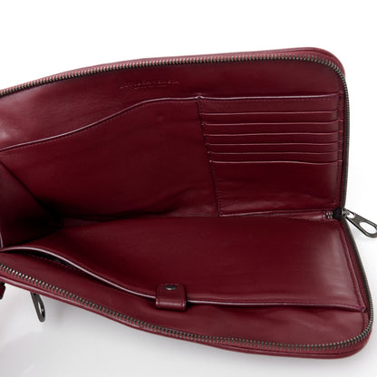 Bottega Veneta Nappa Intrecciato Polka Dot Small Document Case Burgundy 5 of 8