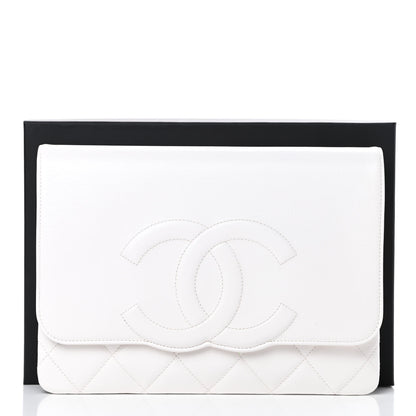 Chanel Goatskin Quilted Timeless CC Clutch White 9 of 9