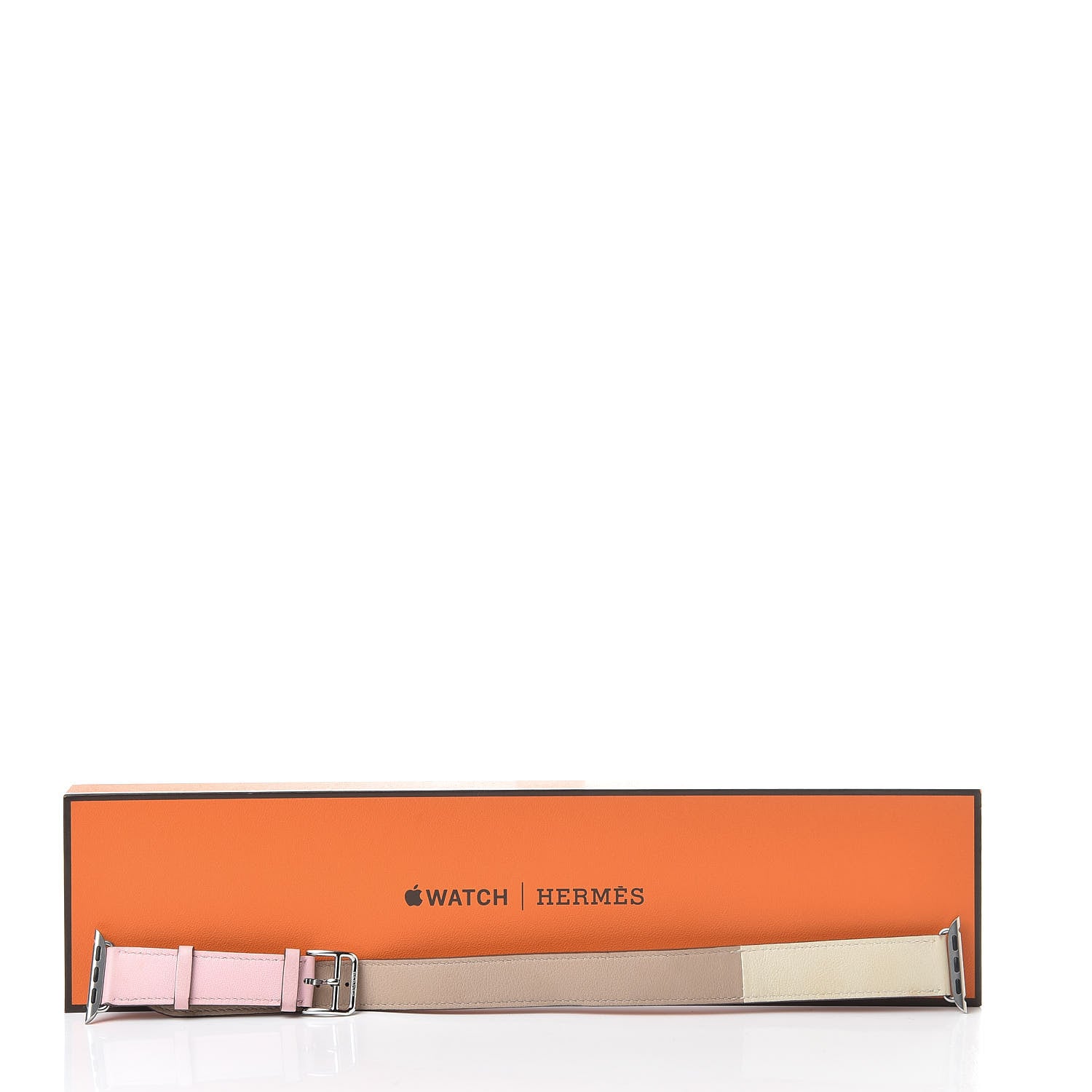 Hermes Swift 40mm Apple Watch Double Tour Band Rose Sakura Craie Argile 8 of 8