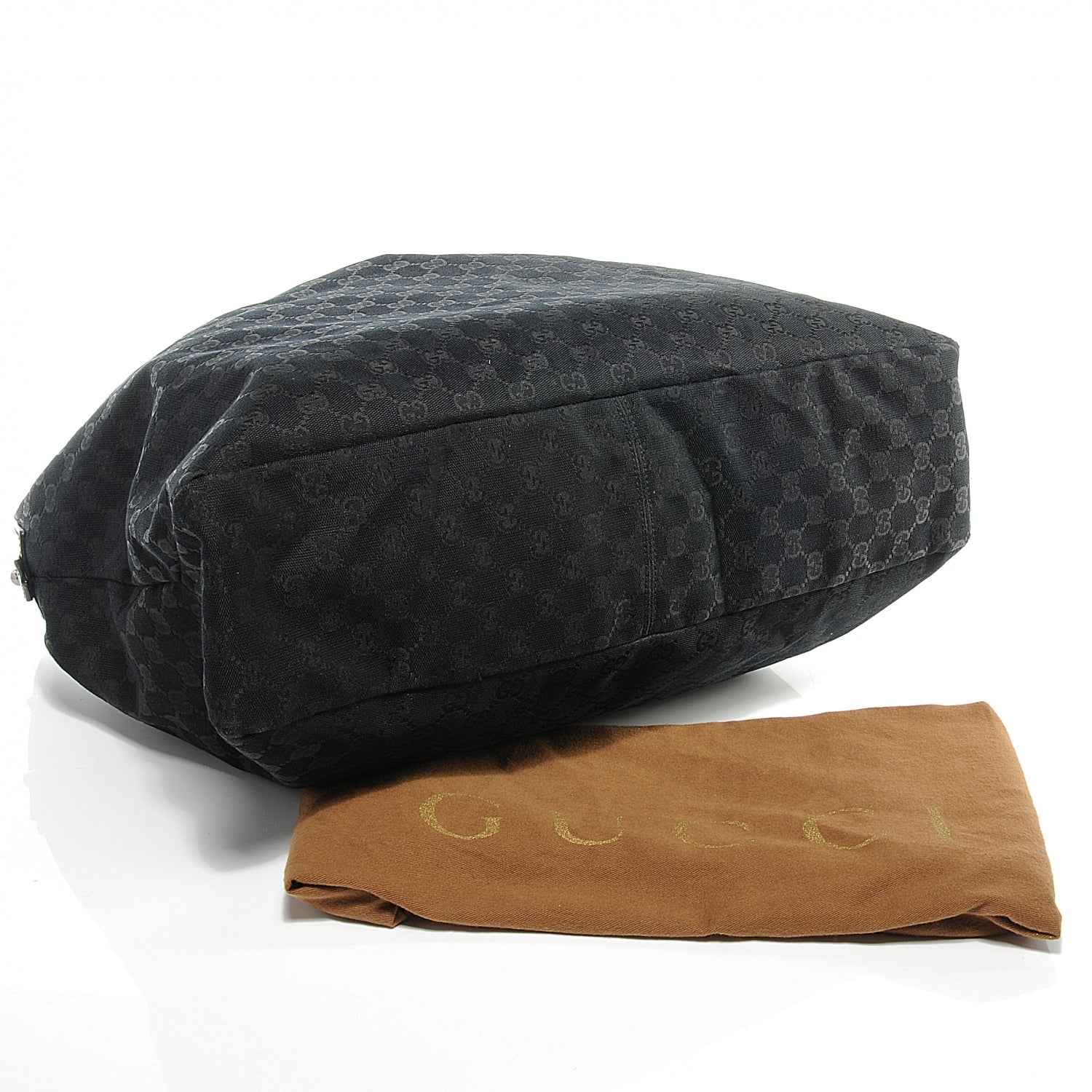 Gucci Monogram Large Horsebit Chain Hobo Black 8 of 8