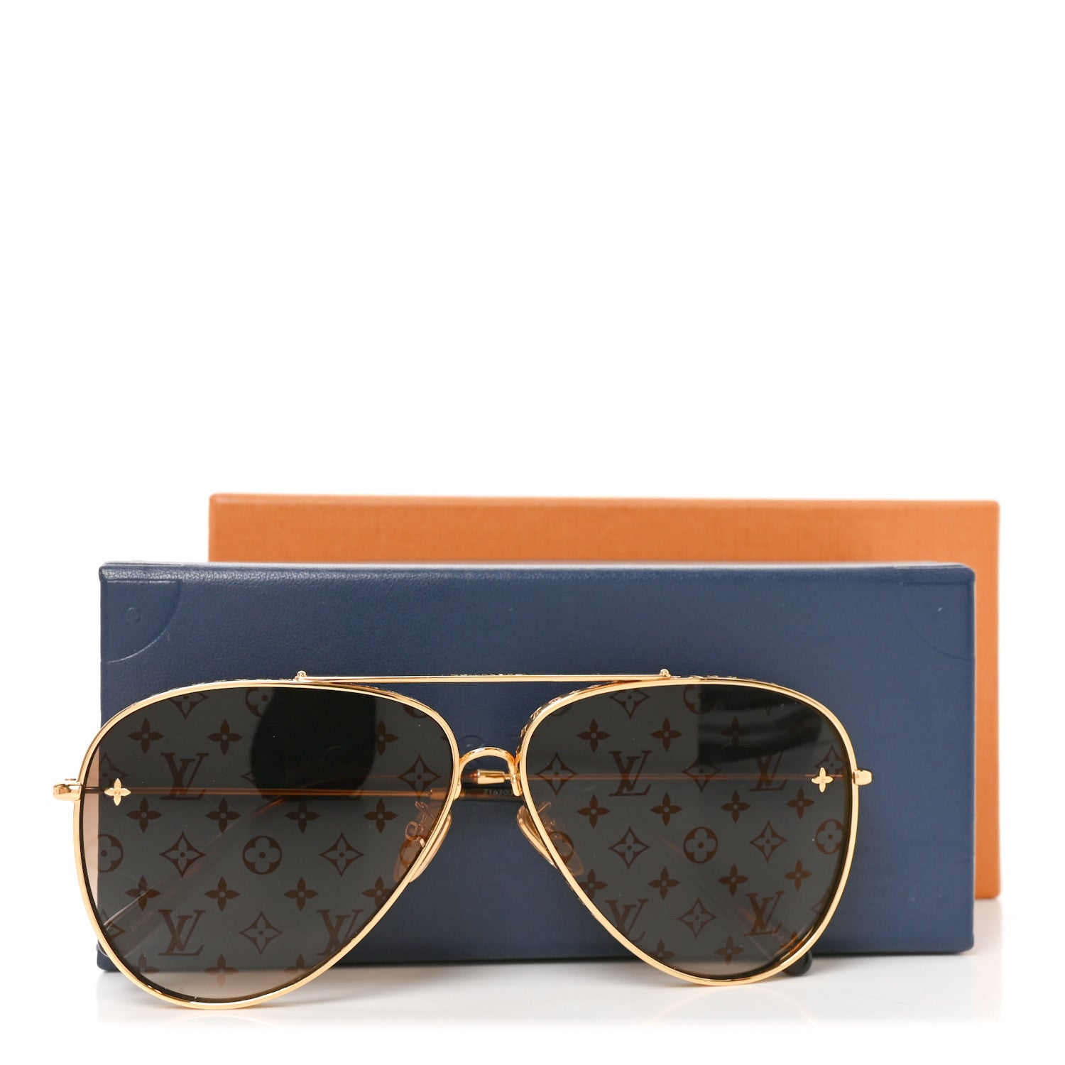 Louis Vuitton Metal The LV Pilot Sunglasses Z1620U Gradient Brown Monogram 8 of 8