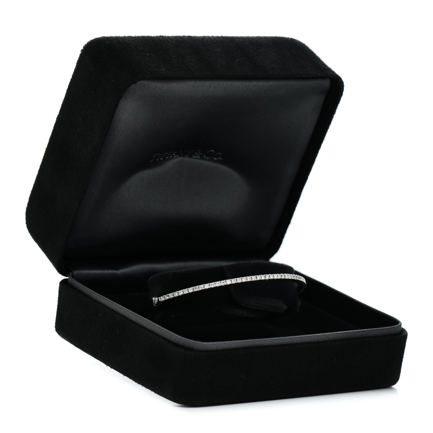 Tiffany 18K White Gold Diamond Metro Bangle Bracelet 5 of 5