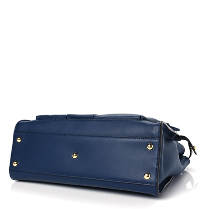 Fendi Vitello Seta Shiny Nappa Medium 3 Pocket Peekaboo Iconic Satchel Blueberry 6 of 6
