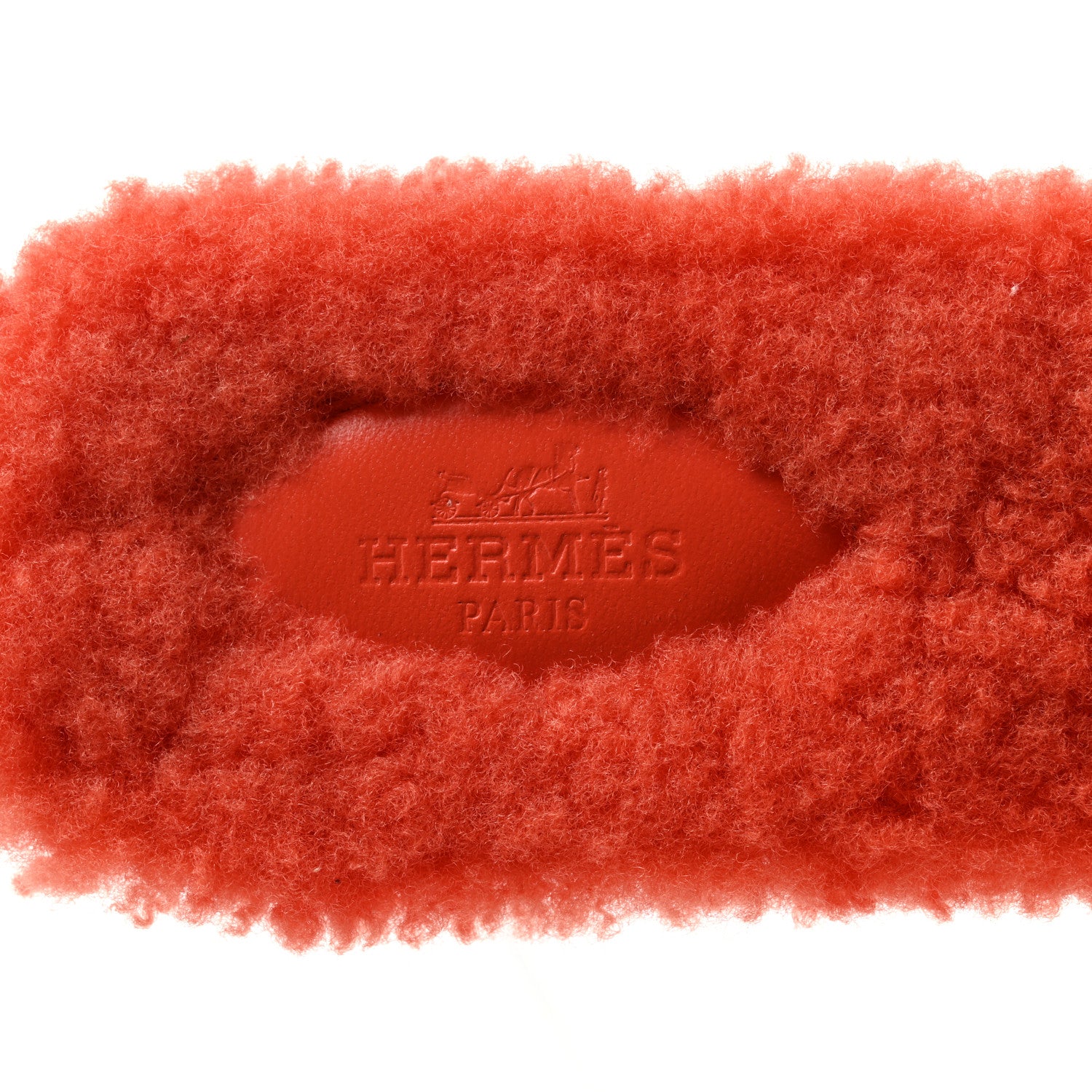 Hermes Woolskin Oran Sandals 39 Orange 7 of 8