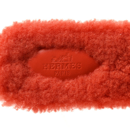 Hermes Woolskin Oran Sandals 39 Orange 7 of 8