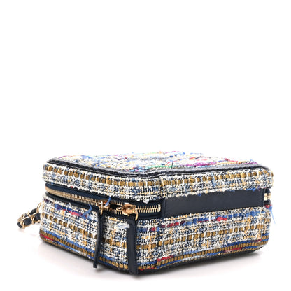 Chanel Tweed Snakeskin Quilted Medium CC Filigree Vanity Case Multicolor 4 of 10