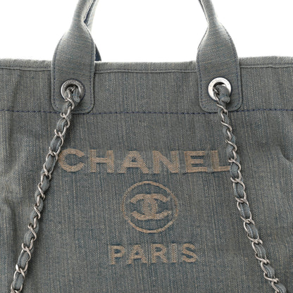 Chanel Denim Small Deauville Tote Light Blue 8 of 10