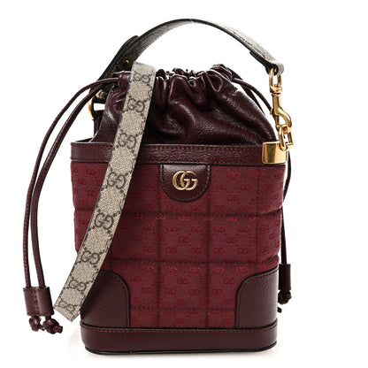 Gucci GG Supreme Canvas Mini Crossbody Bag  Beige Ebony Burgundy 1 of 10