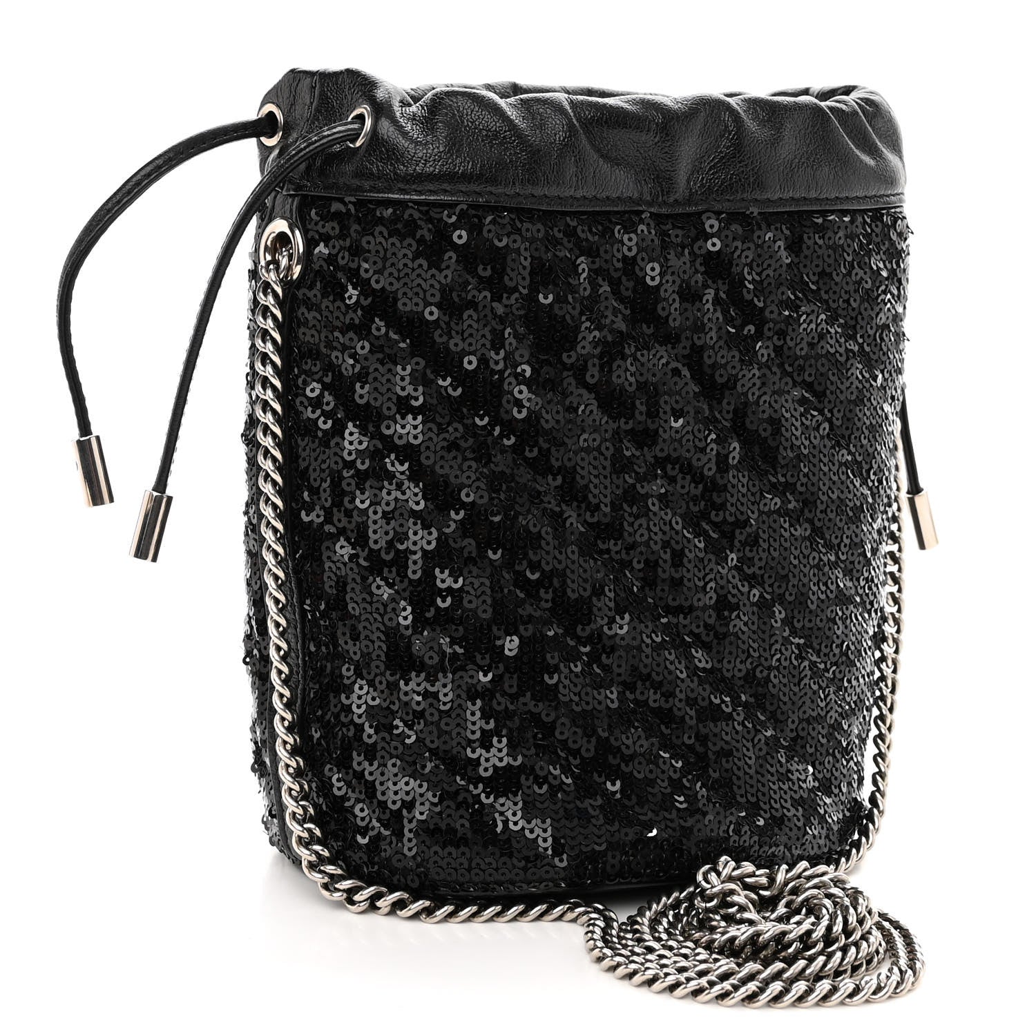 Gucci Sequin Mini GG Marmont 2.0 Bucket Bag Black 3 of 9