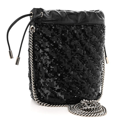 Gucci Sequin Mini GG Marmont 2.0 Bucket Bag Black 3 of 9