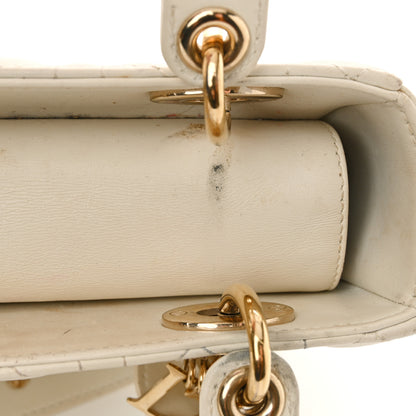 Christian Dior Lambskin Cannage Small My ABCDior Lady Dior White 16 of 17