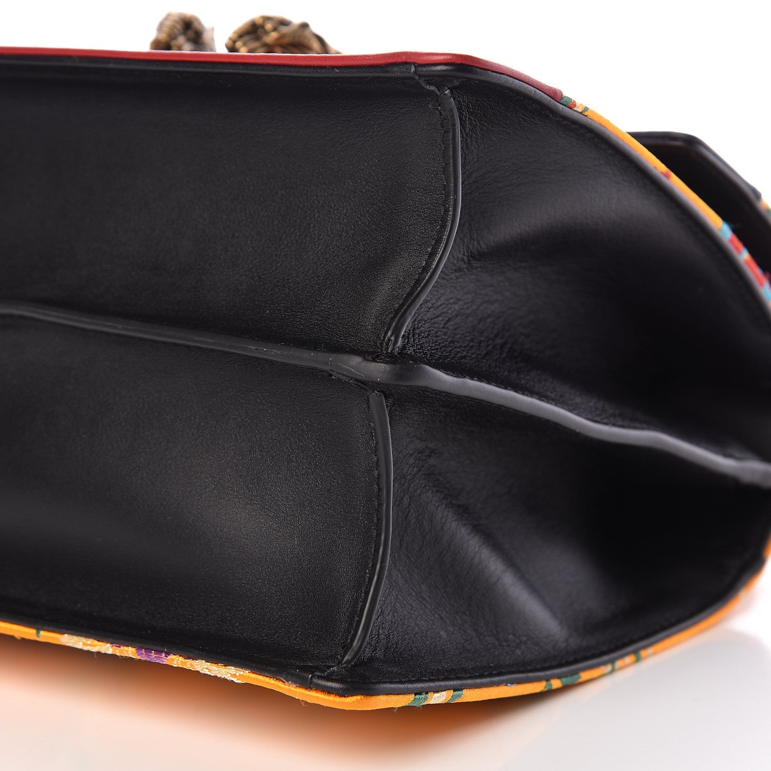Gucci Satin Calfskin Bamboo Web Tokyo Print Medium Dionysus Top Handle Bag Giallo Multicolor Blue Agata Hibiscus Red 10 of 10
