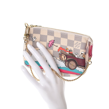 Louis Vuitton Damier Azur 2015 Christmas Animation Mini Pochette Accessories 2 of 8