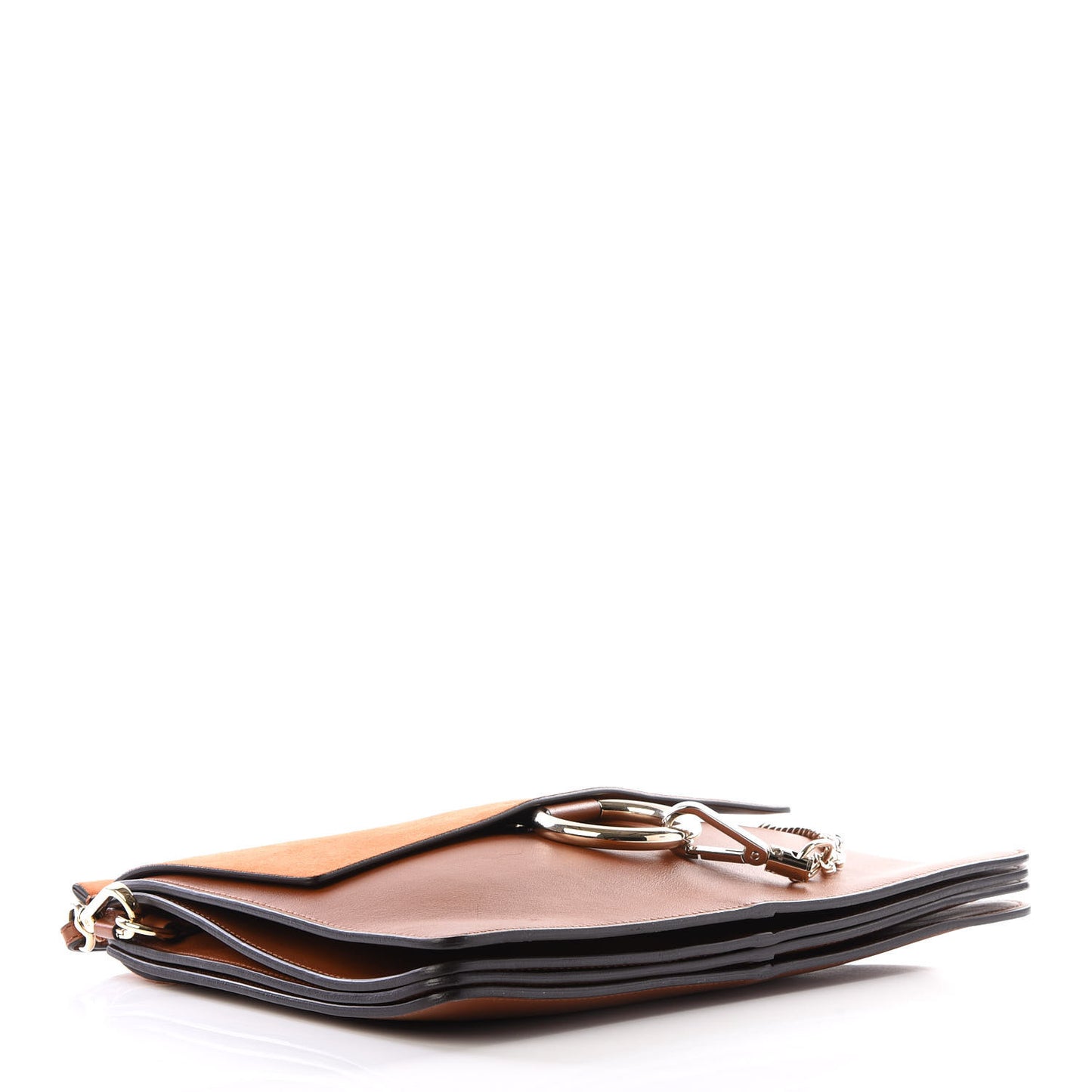 Suede Calfskin Medium Faye Shoulder Bag Tobacco