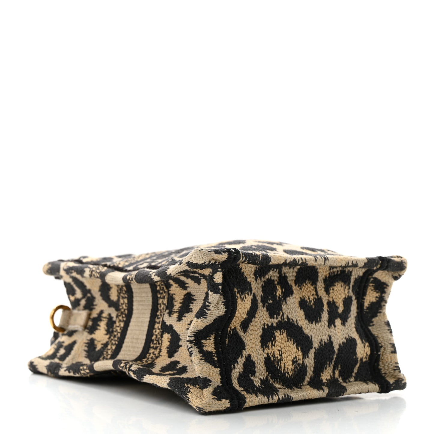 Canvas Mizza Embroidered Mini Book Tote Phone Bag Beige